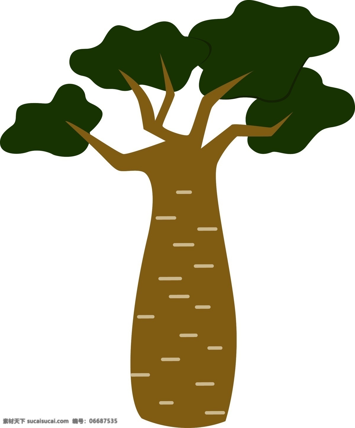 卡通 矢量 瓶子 树 扁平化 插画 商用 元素 植物 大树 瓶子树 扁平化植物 矢量大树素材 树卡通可爱 平面