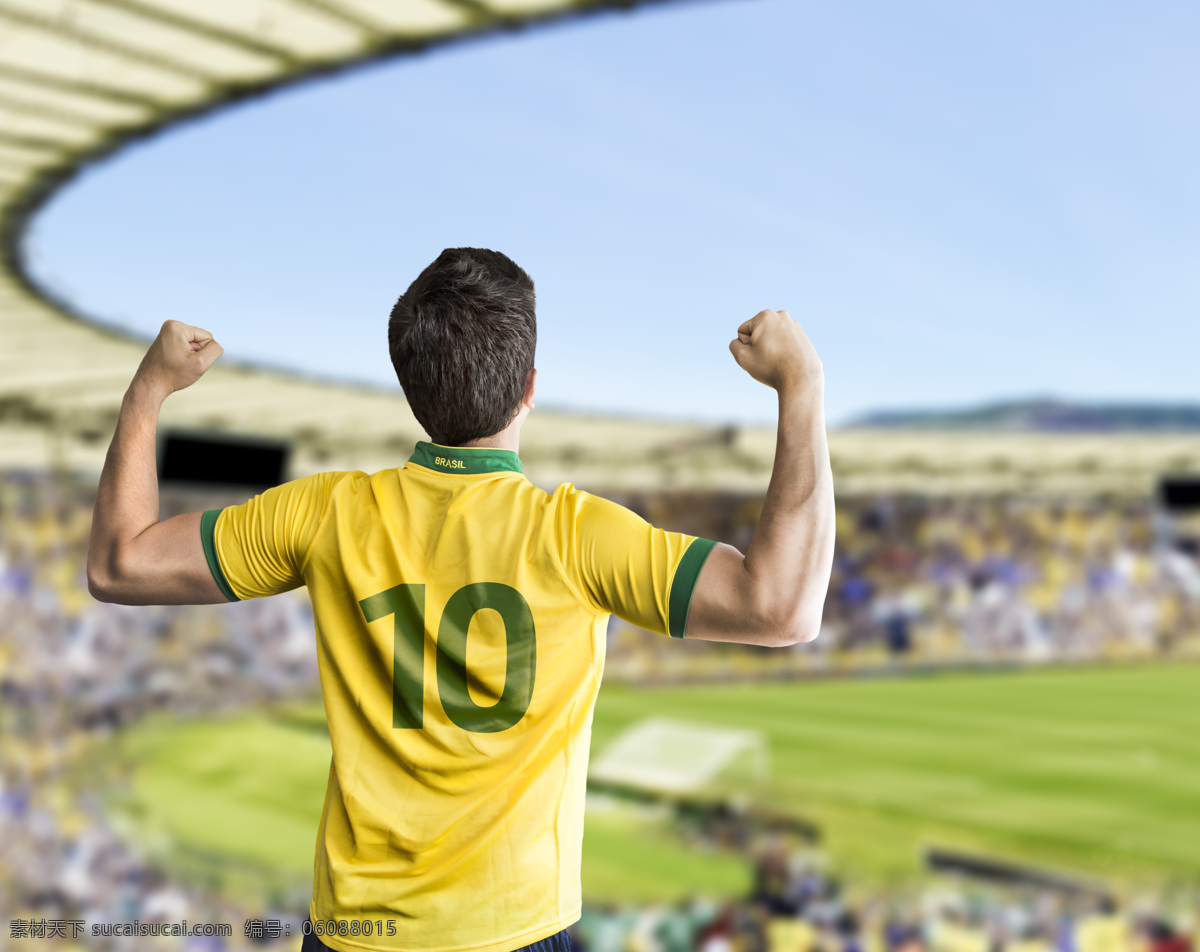 助威 帅哥 球迷 球场 巴西世界杯 足球 运动 体育运动 生活百科 黄色