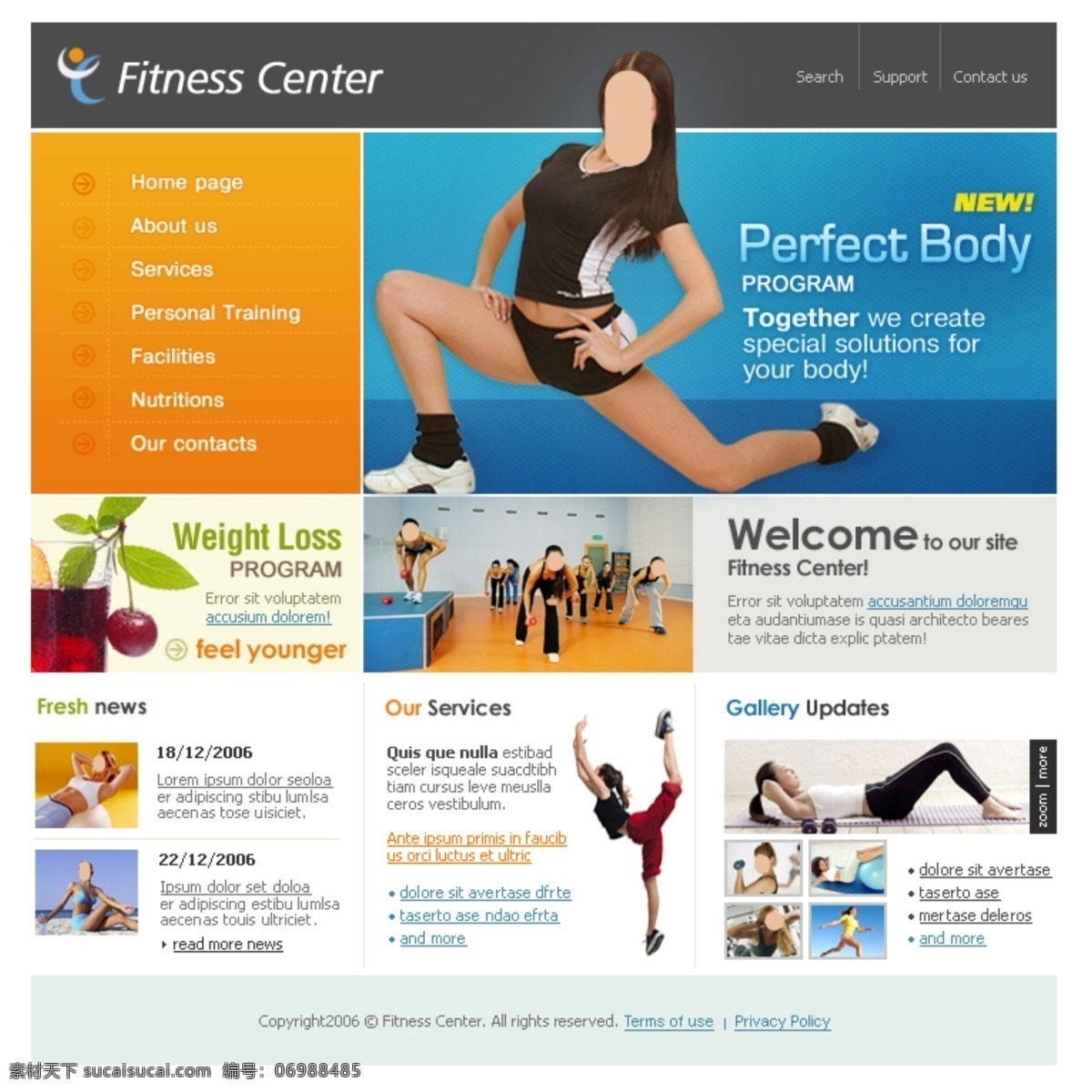 女性 健身 美体 网站 国外网站 设计素材 设计网站模板 网页模板 英文模板 公司类模板 web 界面设计 网页素材 其他网页素材