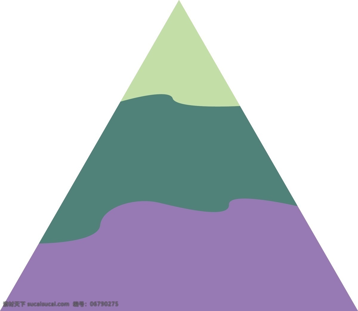 三 色 三角形 山峰 装饰 正三角形 等边三角形 三色山脉装饰 扁平风 图标装饰 小清新 绿色紫色 简约