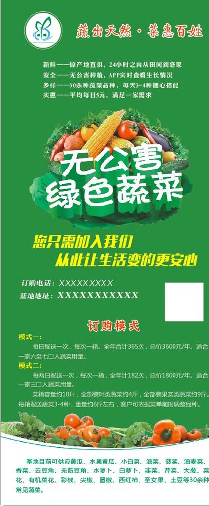 绿色蔬菜 展架 绿色 蔬菜 健康 无公害