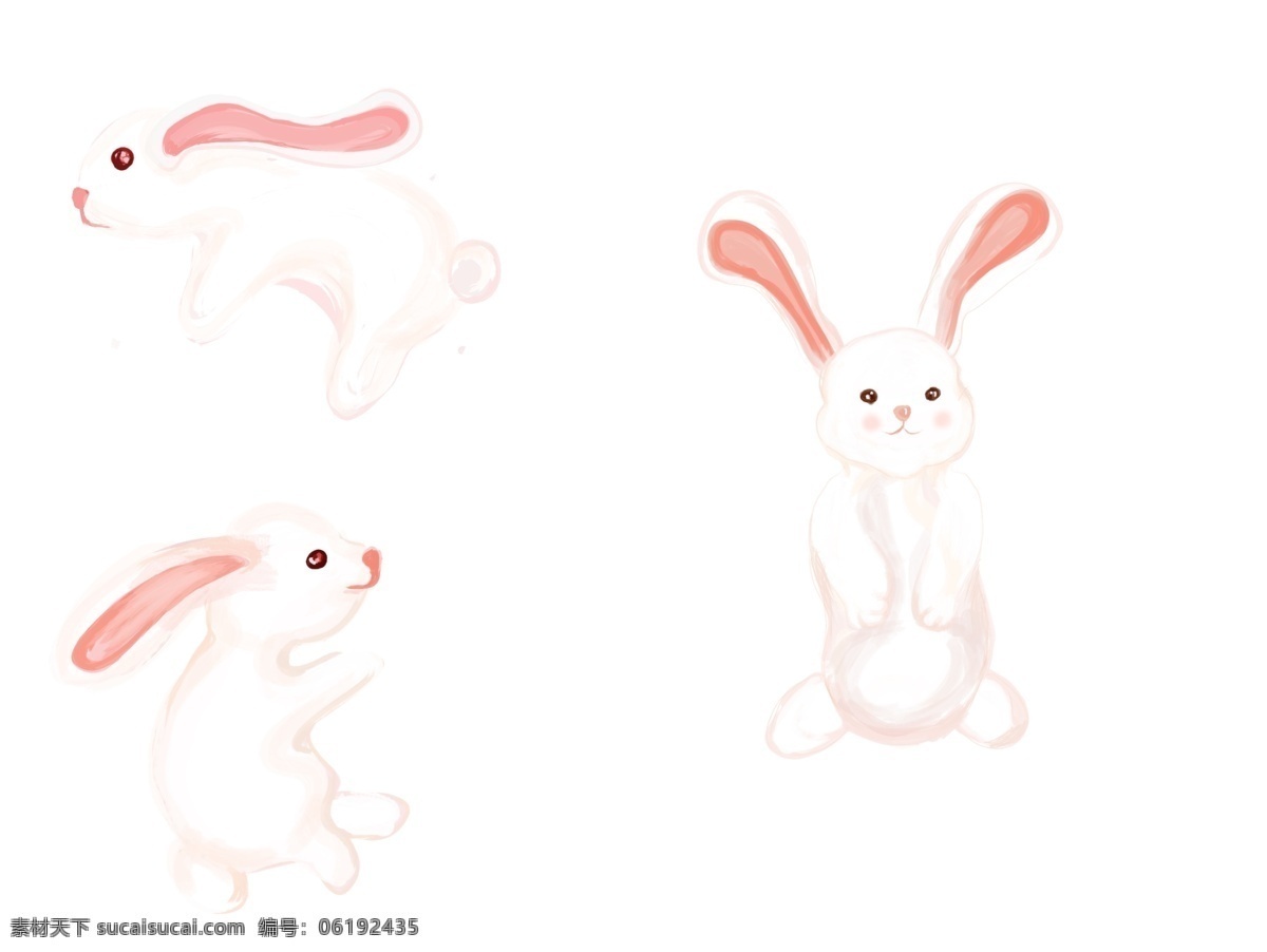 手绘 小 兔子 透明 透明素材 小兔子 兔兔 兔子素材 卡通兔子 分层