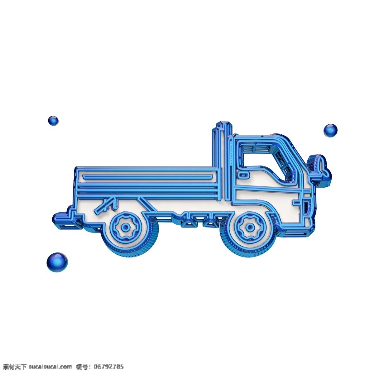 立体货车图标 立体 货车 蓝色