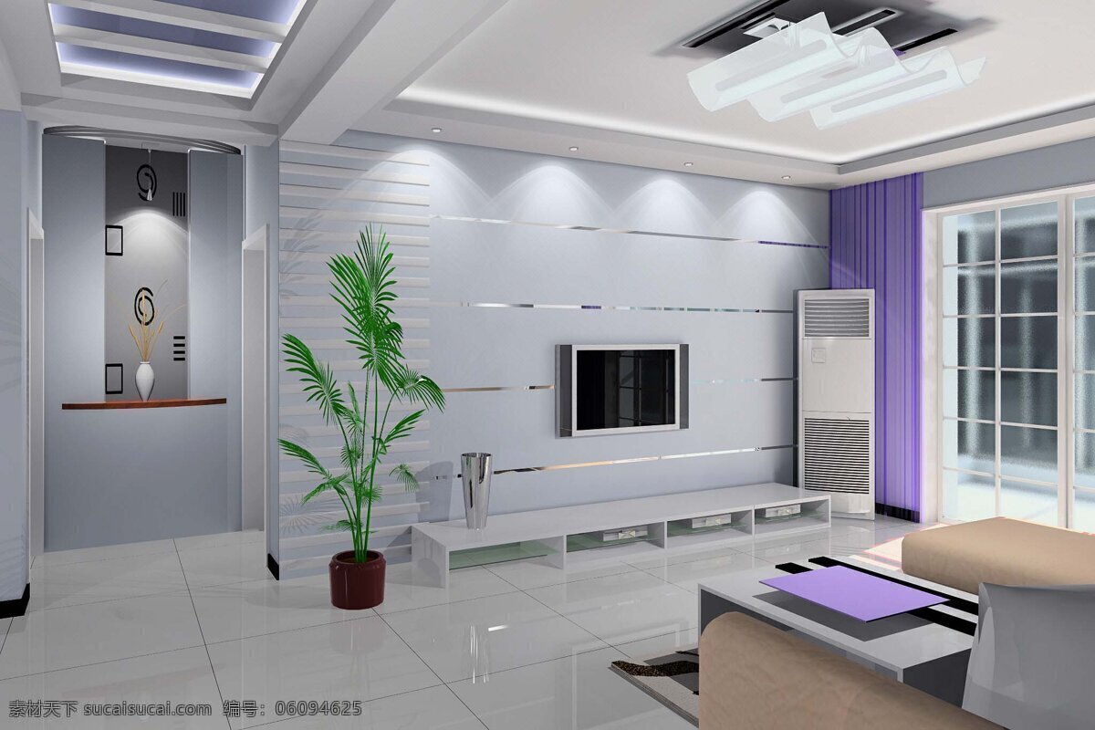 客厅 窗户 灯 电视 电视柜 环境设计 空调 沙发 影视墙 室内设计 家居装饰素材
