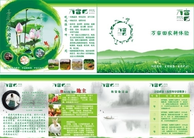 农耕生态宣传 农业 生态 山水 茶园 荷花 水墨 中国风 绿色 自然 养生 和谐 健康 dm宣传单 矢量