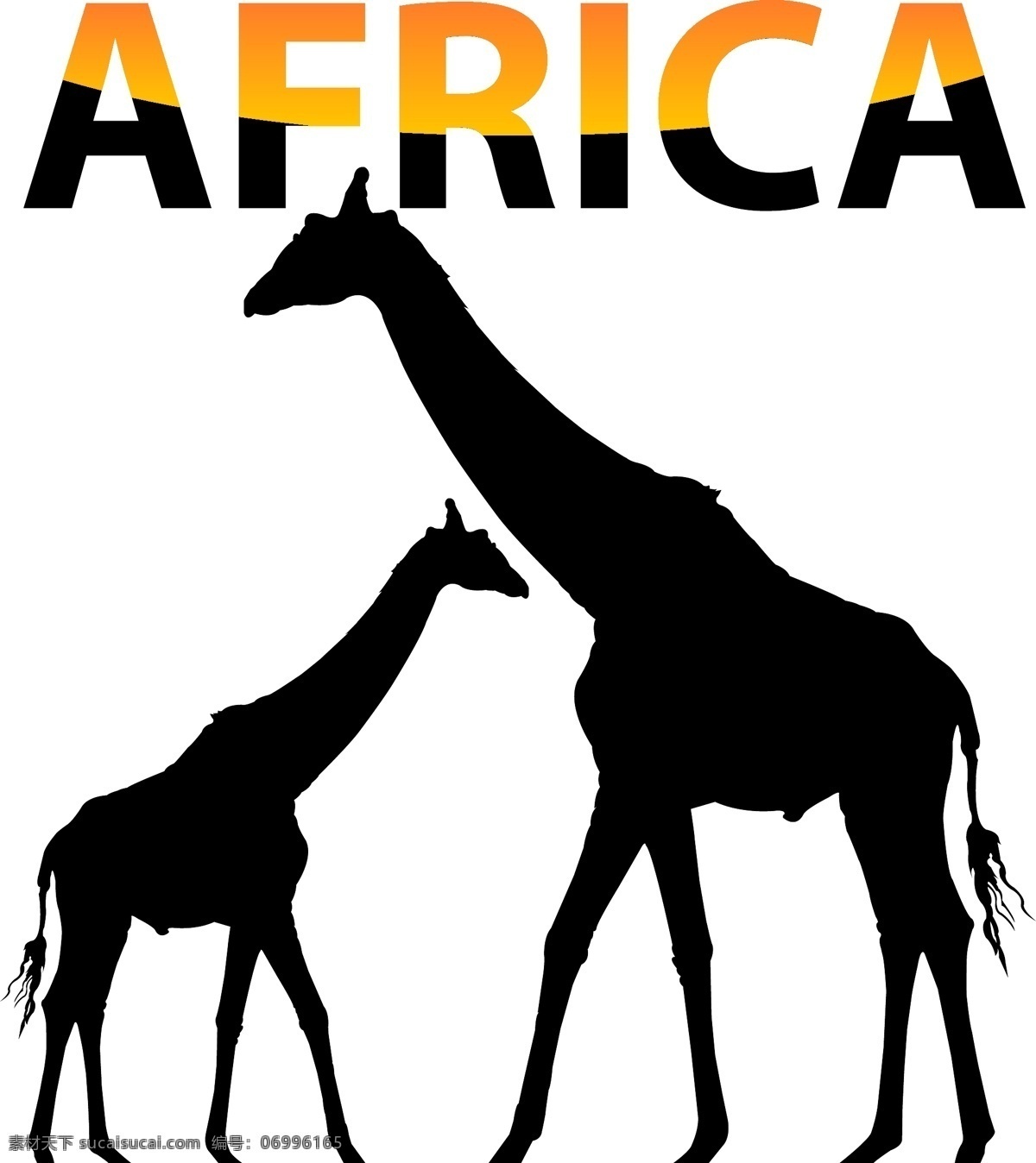 非洲 长颈鹿 矢量 海报 动物 温暖 源文件 走路