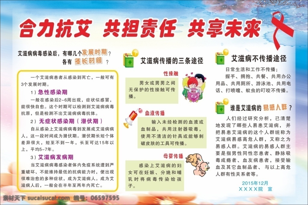 合力 抗 艾 共 担 责任 共享 未来 艾滋病 艾滋病日 艾滋病宣传栏 白色