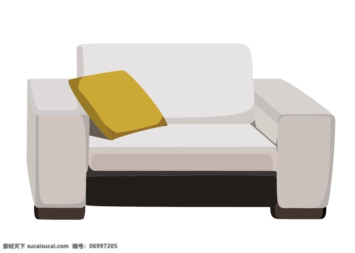 单人 沙发 家具 插画 单人的沙发 卡通插画 家具插画 居家用品 欧式家具 家用 白色的沙发