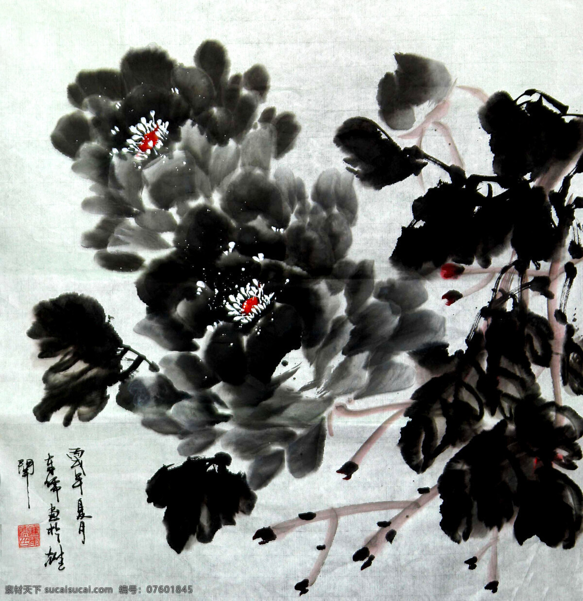 国画艺术 花 花卉画 花香 花语 画 绘画书法 牡丹花 水墨 牡丹 设计素材 模板下载 水墨牡丹 中国画 水墨画 现代国画 叶子 树木 书法 印章 国画集 文化艺术 装饰素材 雕刻 图案