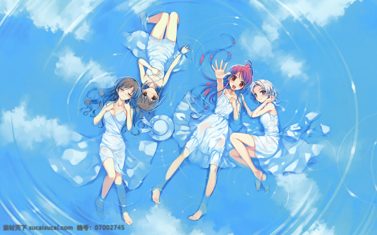 日 系 风格 动漫天空 背景 壁纸下载 美少女 清新 少女 夏日 地平线 多远 初始飞行 游戏动漫 acg 卡通 动漫 可爱