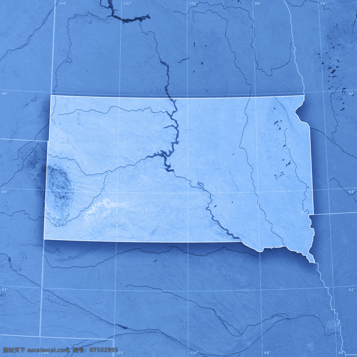 蓝色 美国 地图 美国地图 3d渲染地图 蓝色地图 其他类别 环境家居