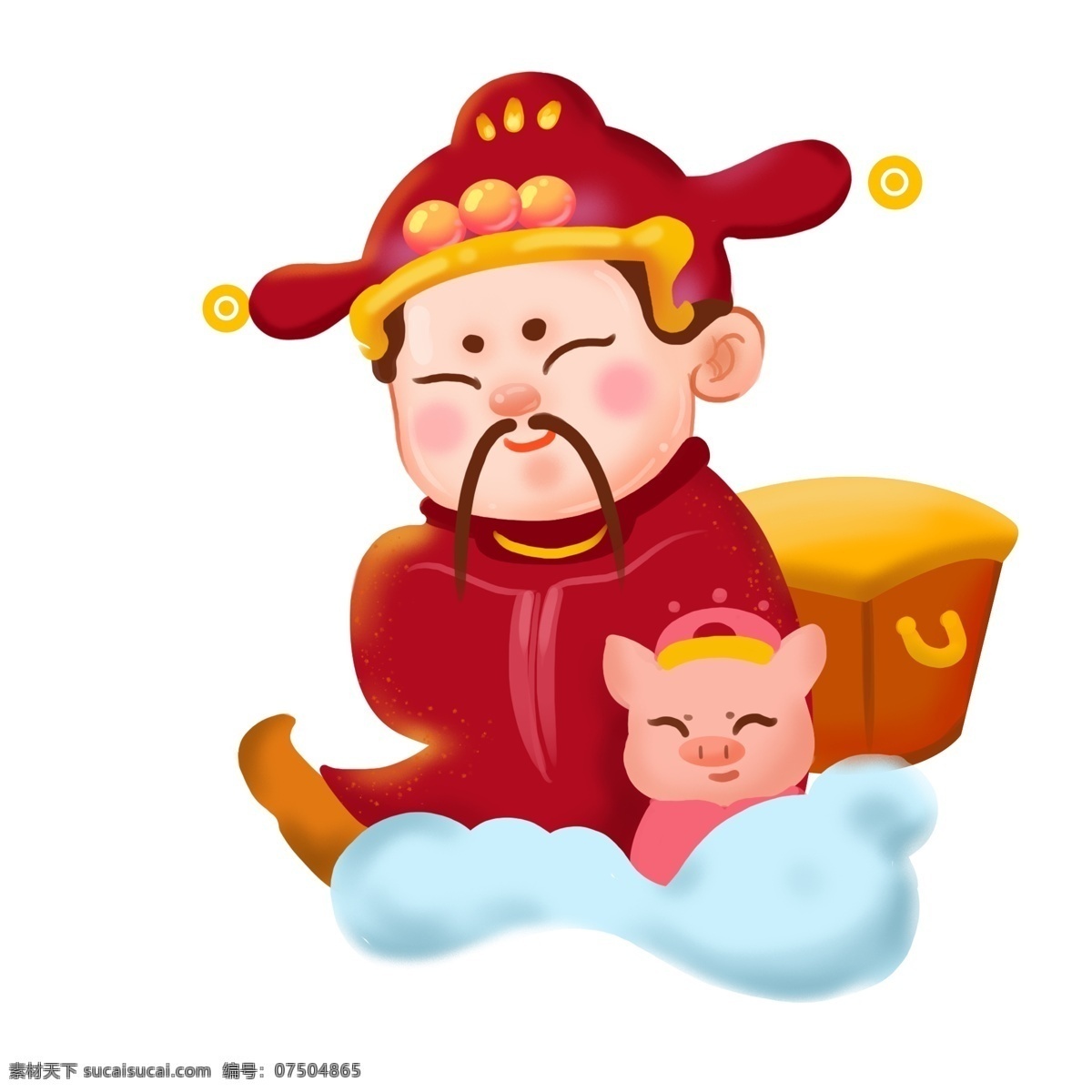 财神 喜庆 卡通 商用 元素 过年 门神 可爱 2019 新年 可爱元素 创意元素