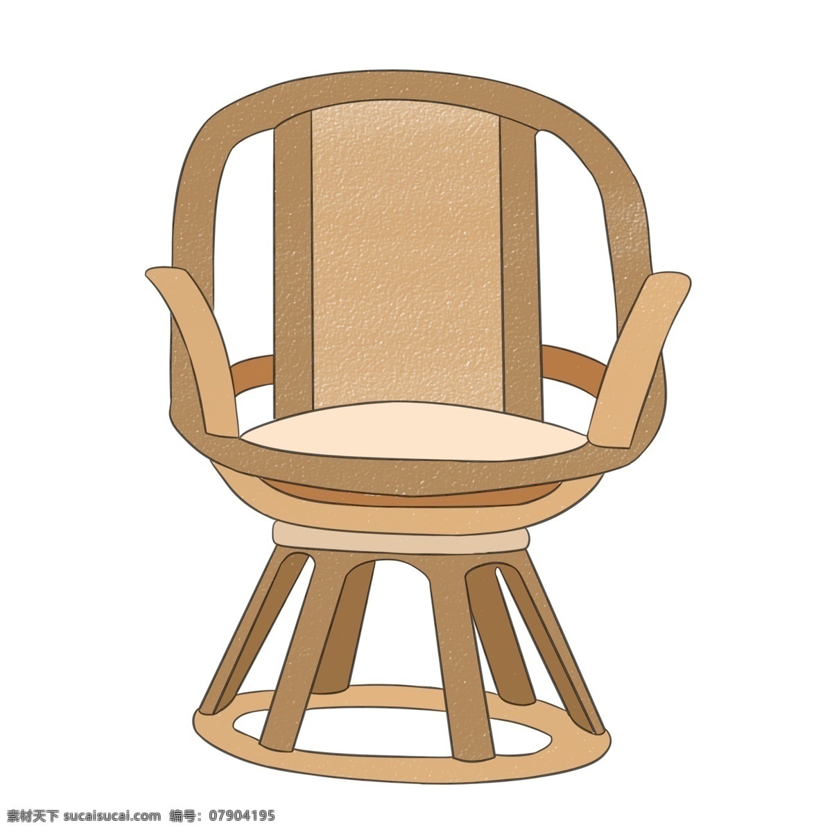 手绘 漂亮 椅子 插画 卡通椅子 家具 家居 凳子 座椅 手绘椅子 漂亮的椅子 转椅插画 棕色椅子 休闲椅子