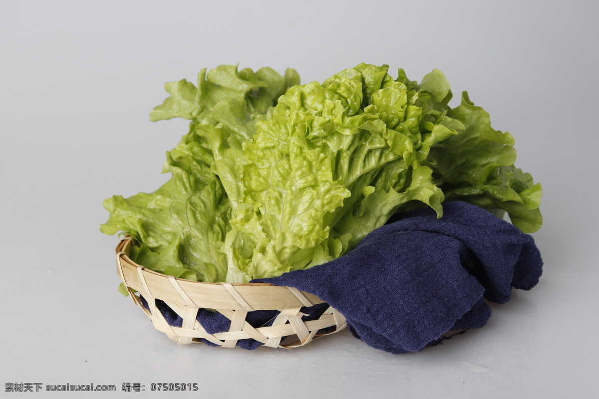 新鲜 蔬菜 生菜 绿色 篮子 食材 白底图 健康生活
