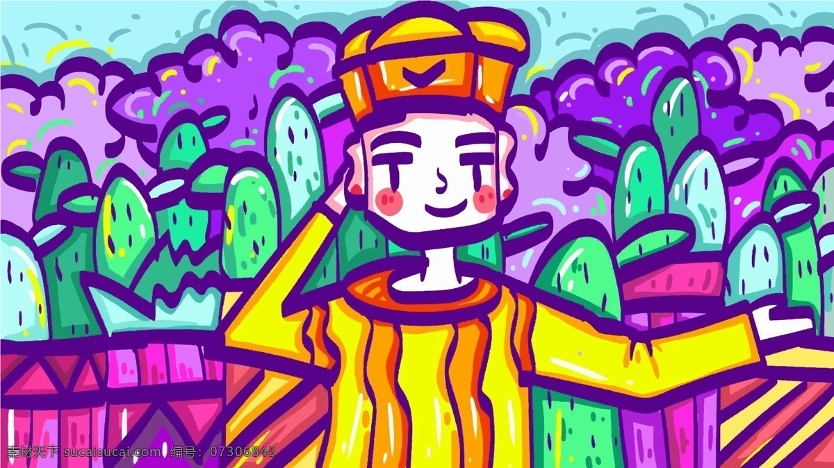 童趣 欢快 帅气 男孩 植物 乐园 绿色 可爱 小清新 花朵 装饰画 盆栽 坏块 阳光 呆萌 青春 手绘 矢量 扁平化 治愈系 云朵 渐变 插画插图 海报 壁纸 背景 配图 手机壁纸 文章配图