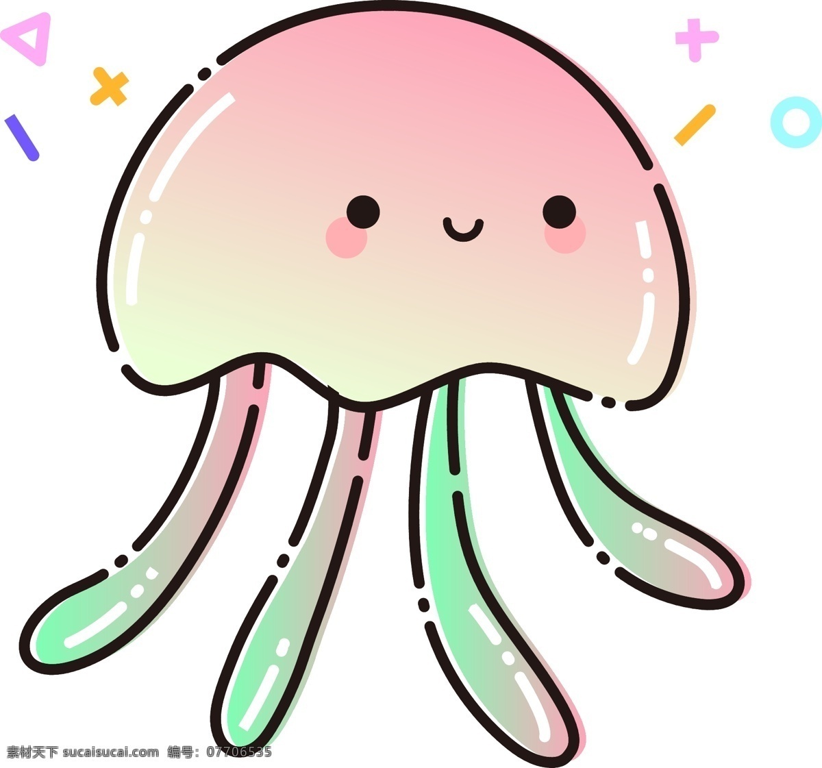 可爱梦幻水母 水母 海洋生物 动物