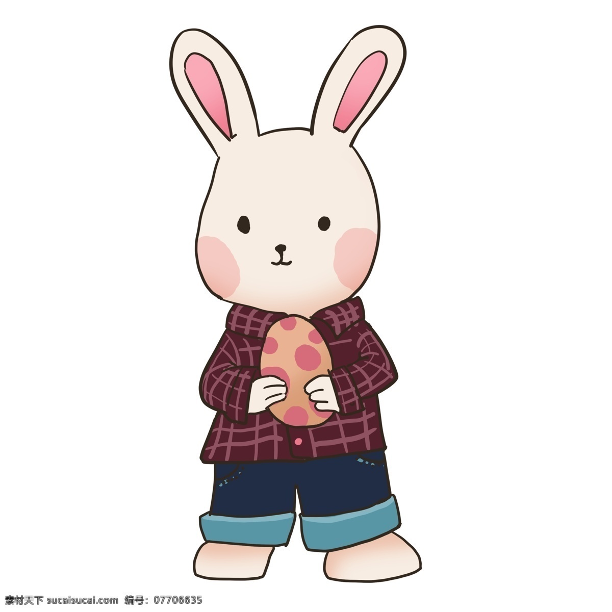小 兔子 动物 卡通 透明 小兔子 透明素材 装饰元素 可爱风 复活节