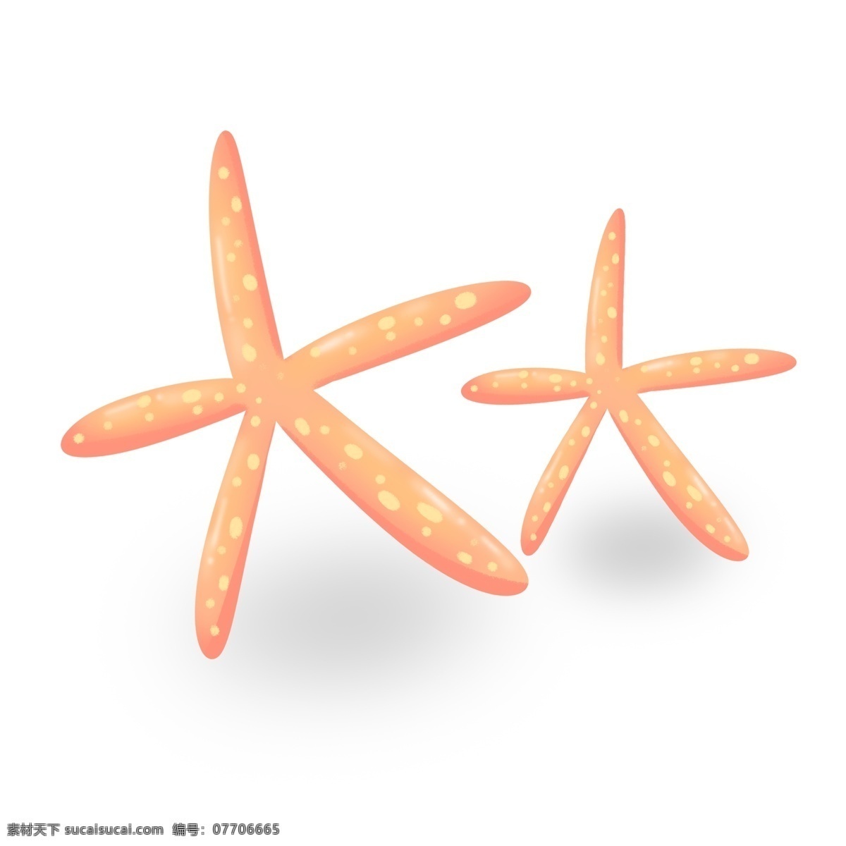黄色 渐 变色 可爱 夏季 海星