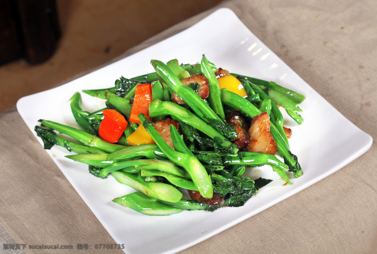 芥兰炒叉烧 芥兰炒肥叉 炒叉烧 青芥炒叉烧 叉烧 餐饮美食 传统美食