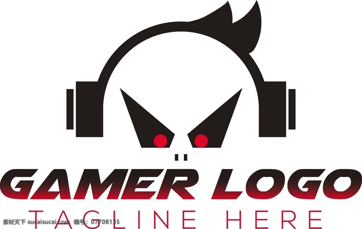 头戴式耳机和抽象眼睛logo模板素材图片下载-素材编号07708135-素材天下图库