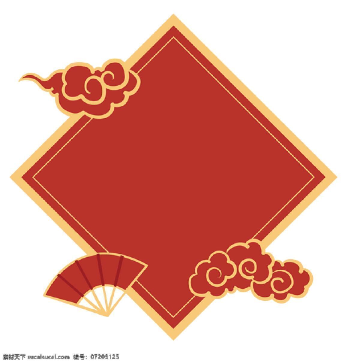 红色四边形 红色 吉祥 春节 祝福 过年 文化艺术 节日庆祝