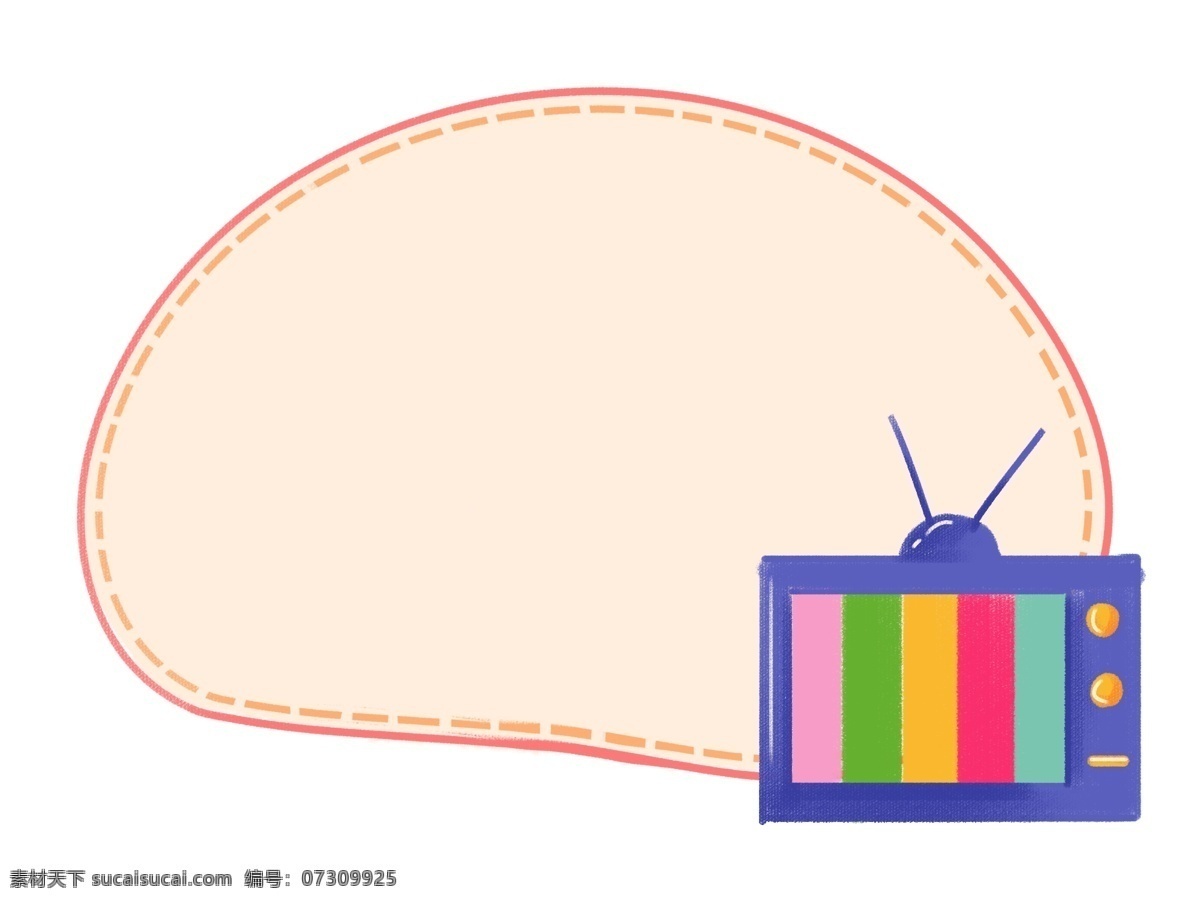 色彩斑斓 电视机 边框 创意 不规则 图形 五颜六色 电视机边框 彩色电视机 蓝色电视机 面包 形 线条