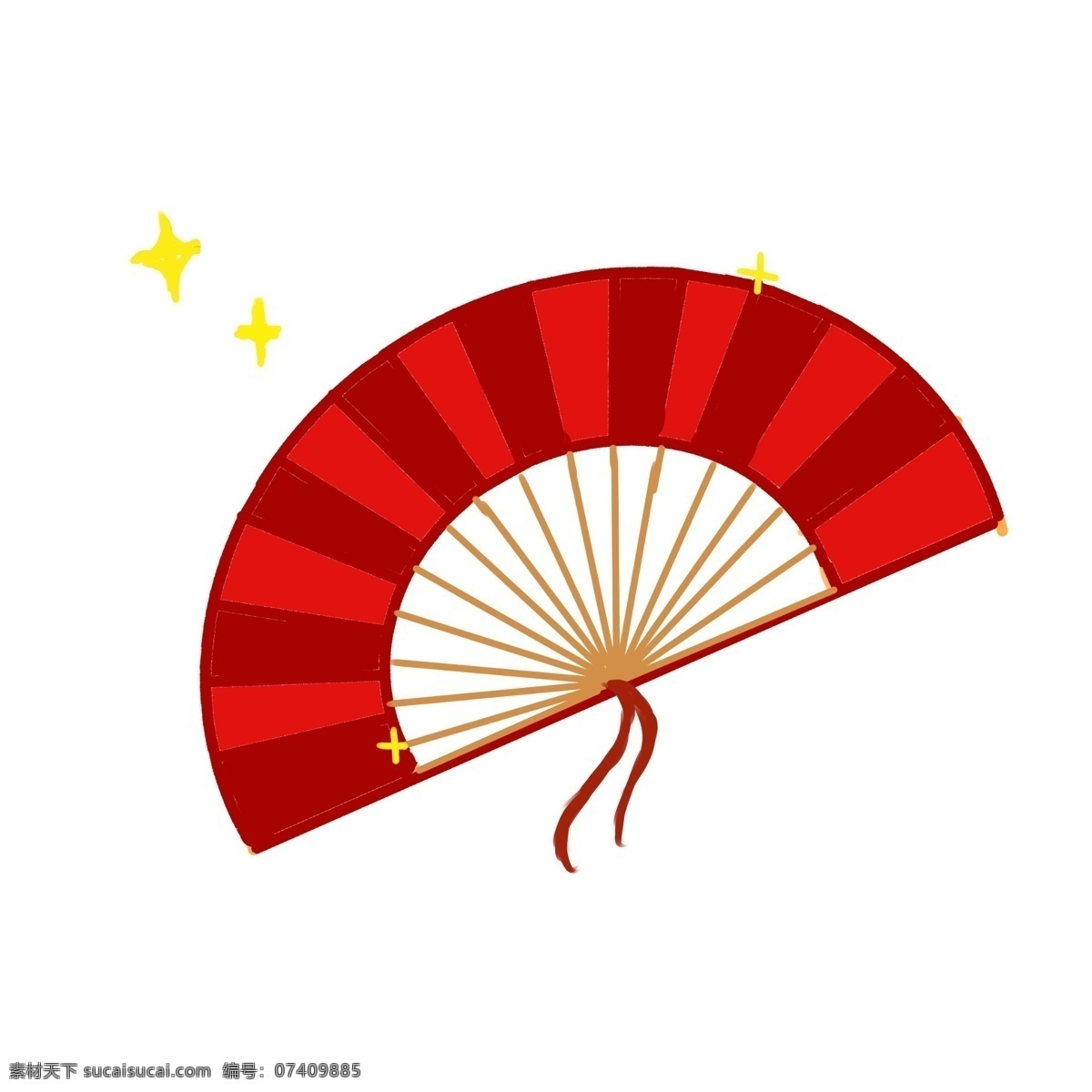 红色 扇子 手绘 插画 红色的扇子 漂亮的扇子 手绘扇子 卡通扇子 新年扇子 古风扇子 精美扇子