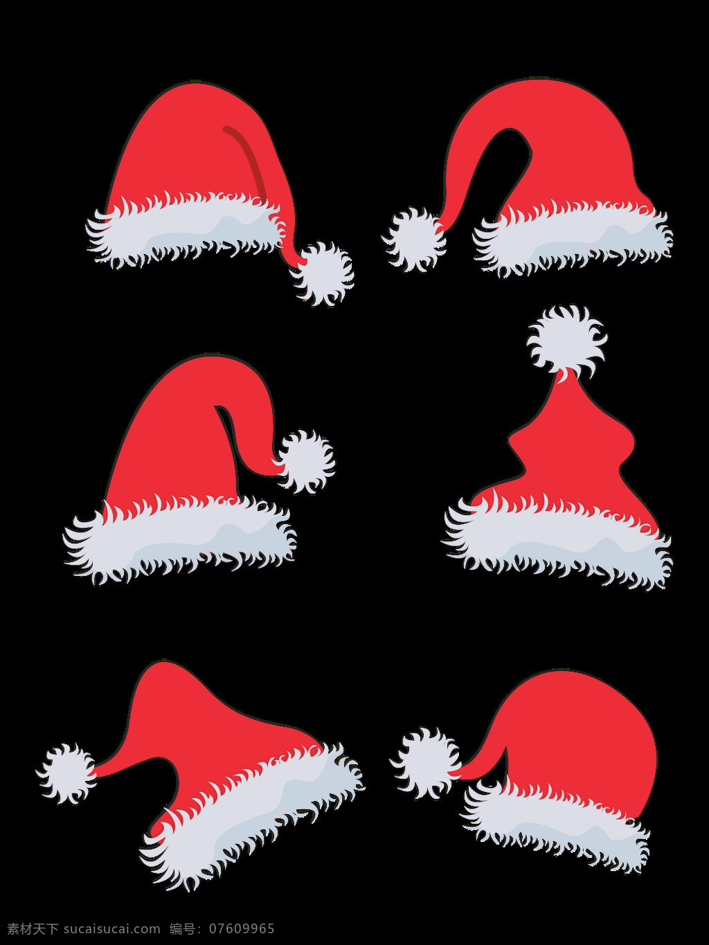 圣诞节 元素 卡通 可爱 简约 圣诞 帽 节日 元素设计 圣诞帽