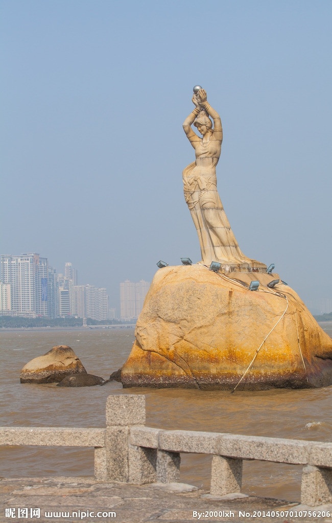 珠海渔女 珠海 渔女 蓝天 大海 雕塑 广东珠海 城市标志 风景名胜 自然景观 国内旅游 旅游摄影