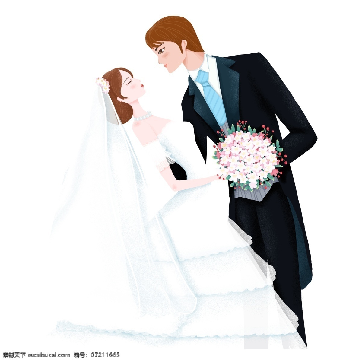 新娘 新郎 人物 装饰 结婚元素 浪漫 免扣素材 婚礼装饰素材