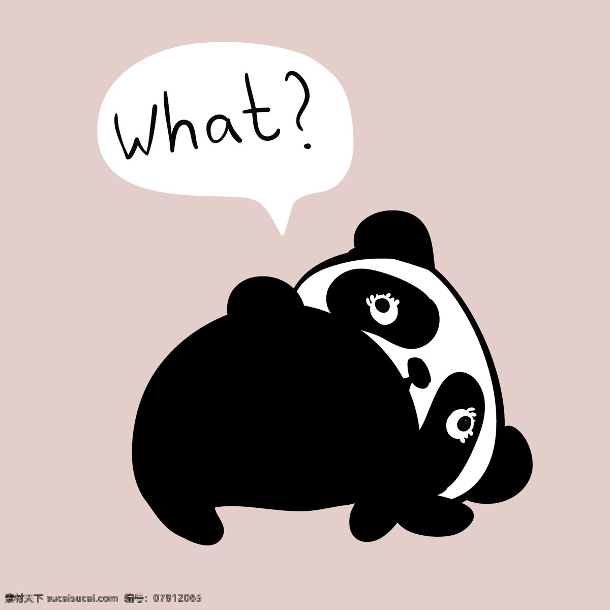 疑惑 小熊猫 卡通 动物 粉色 平面素材 设计素材 生活 矢量素材 温暖 熊猫 艺术