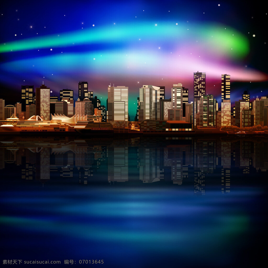夜空下的城市 建筑 城市 夜空 夜景