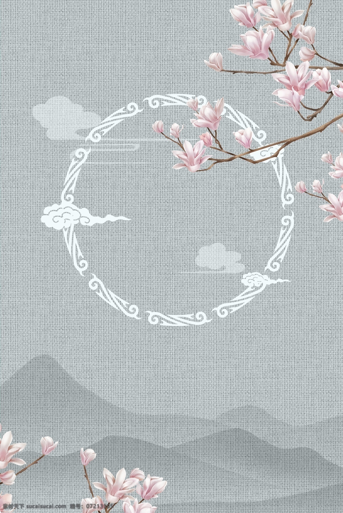 古典 简约 花卉 远山 中式 工笔画 背景 海报 花朵 花鸟 海报背景模板 传统海报 古风 中式海报背景 中国风