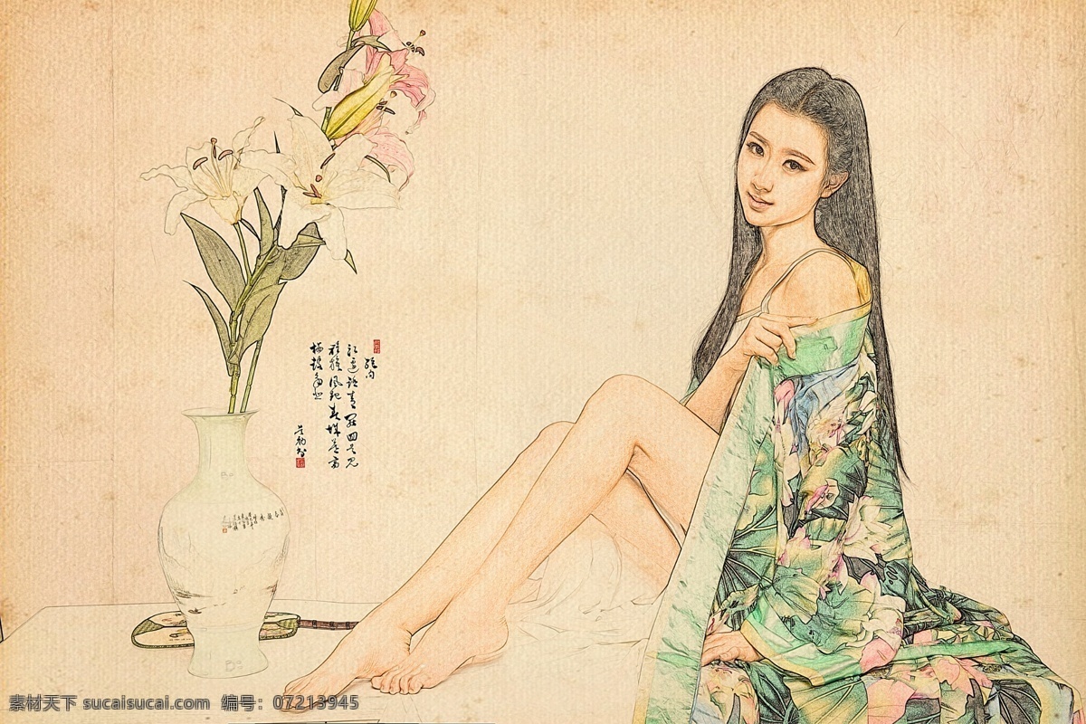 古风 画 人物 海报 美女 花瓶 ps设计 ps古风海报 人物海报 ps