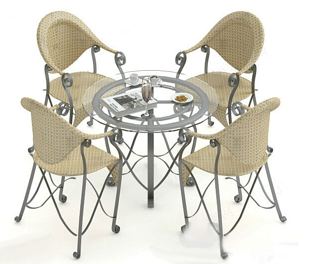 藤编 休闲 桌椅 模型 3d模型 家居室内 休闲桌椅 桌椅组合 3d模型素材 家具模型