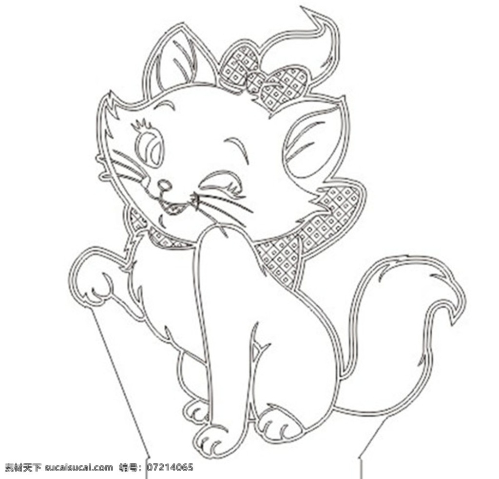 小猫 3d小夜灯 雕刻图 卡通 亚克力 动漫 动漫动画 动漫人物