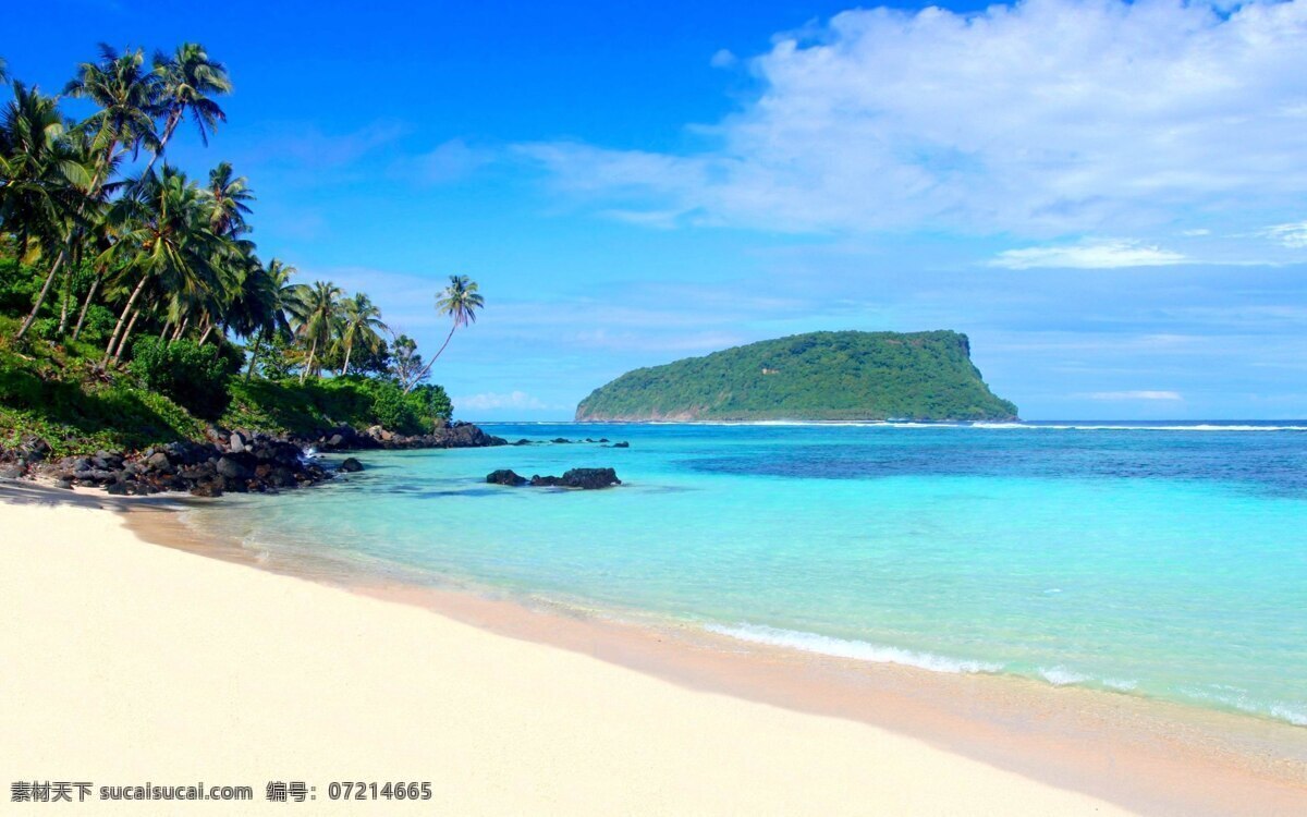 自然 自然景观 大海 海水 山 蓝天 白云 海滩 美景 山水风景 山水 沙滩