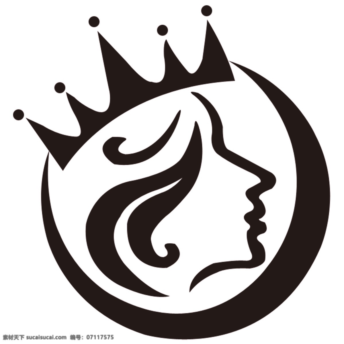 美女 皇冠 美容 美发 标志 logo设计 矢量图