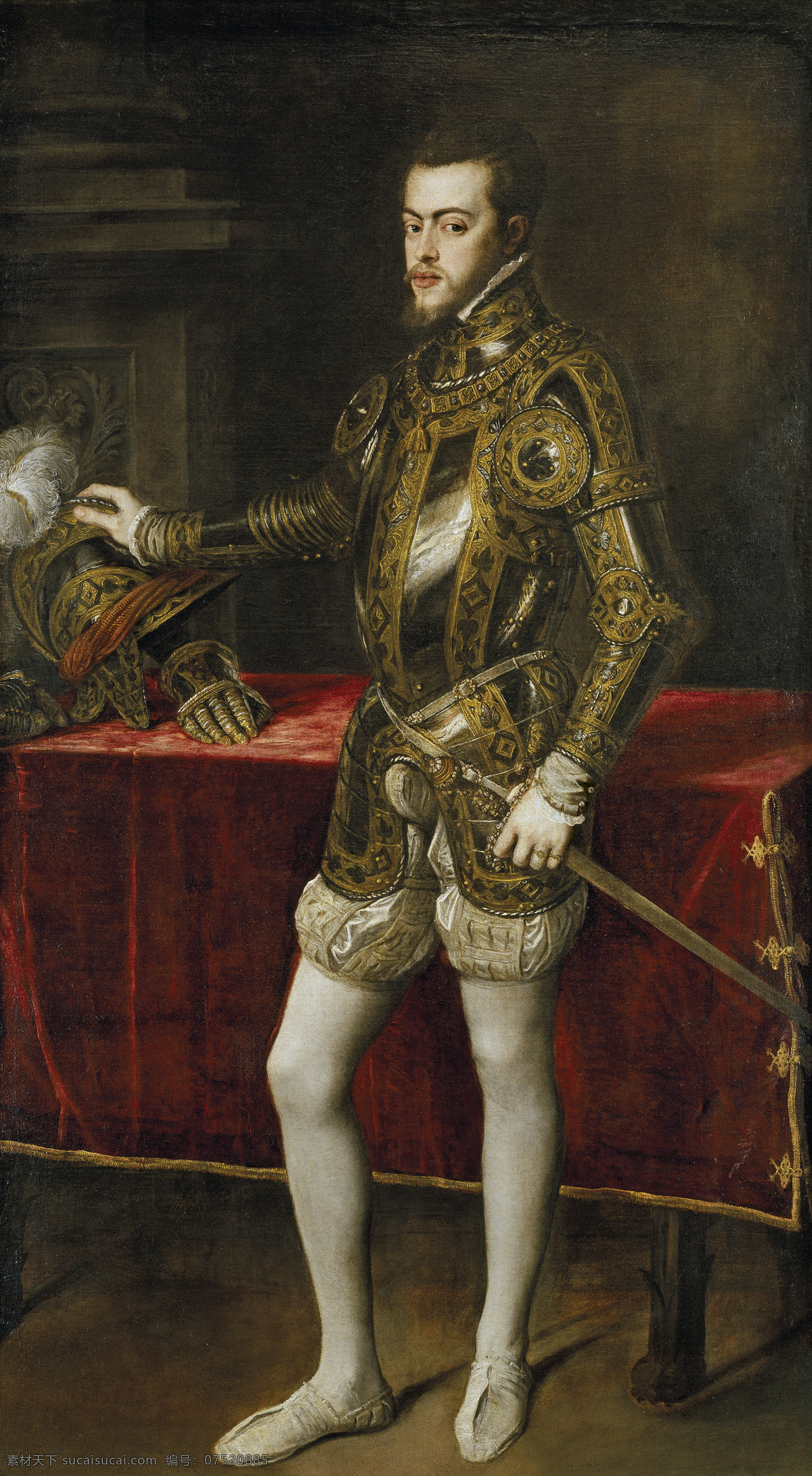 绘画书法 文化艺术 油画 菲利普二世 查理的世之子 葡萄牙 公主 莎贝尔 英国 玛丽 一世 之夫 菲利普 三世 父 家居装饰素材