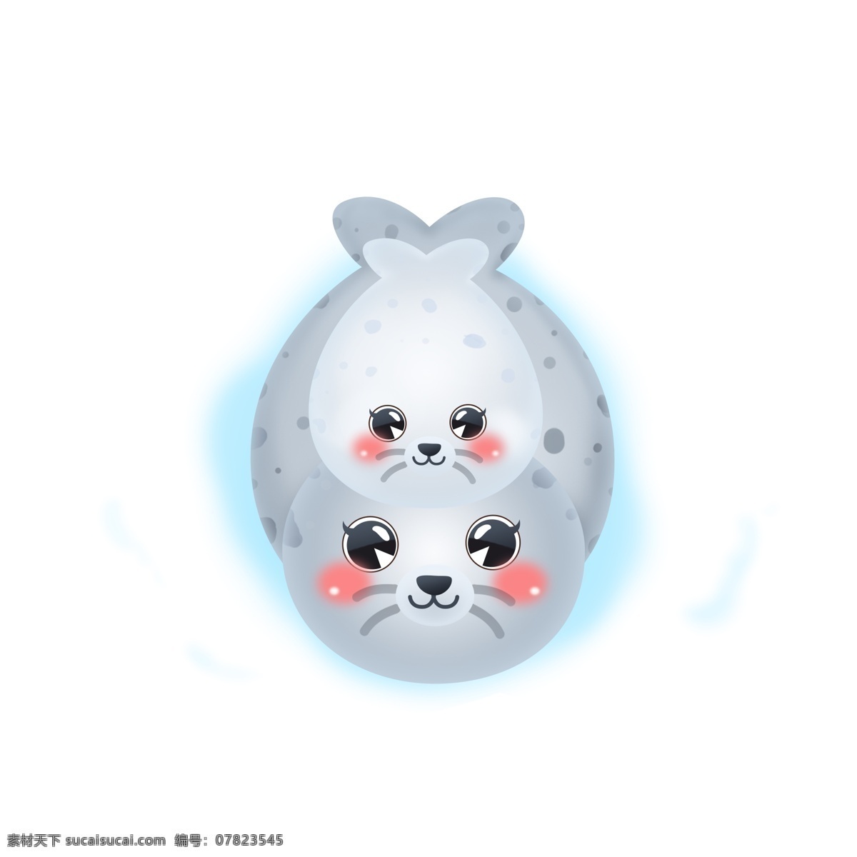 雪地 国际 海豹 节 卡通 可爱 母子 公益 动物 矢量 3月1日 爱护动物 南极