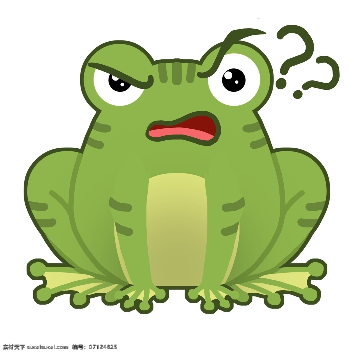疑惑的青蛙 表情包 卡通的 手绘