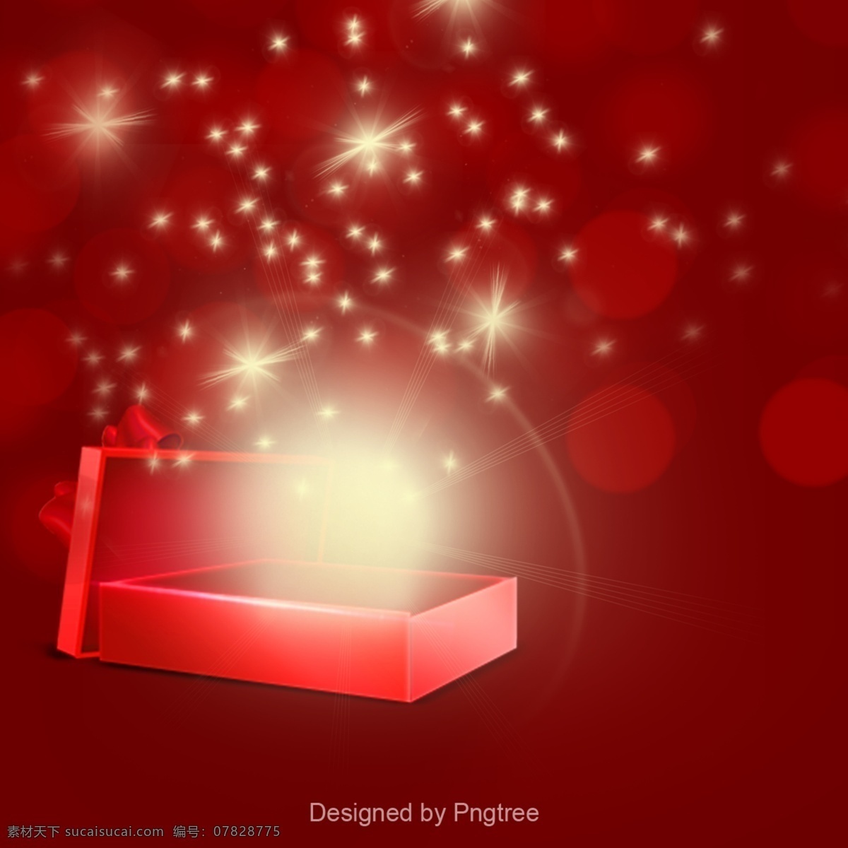 简单 美观 开放式 礼品 元素 梦幻 礼品盒 派对 红色 可爱 促销 装饰
