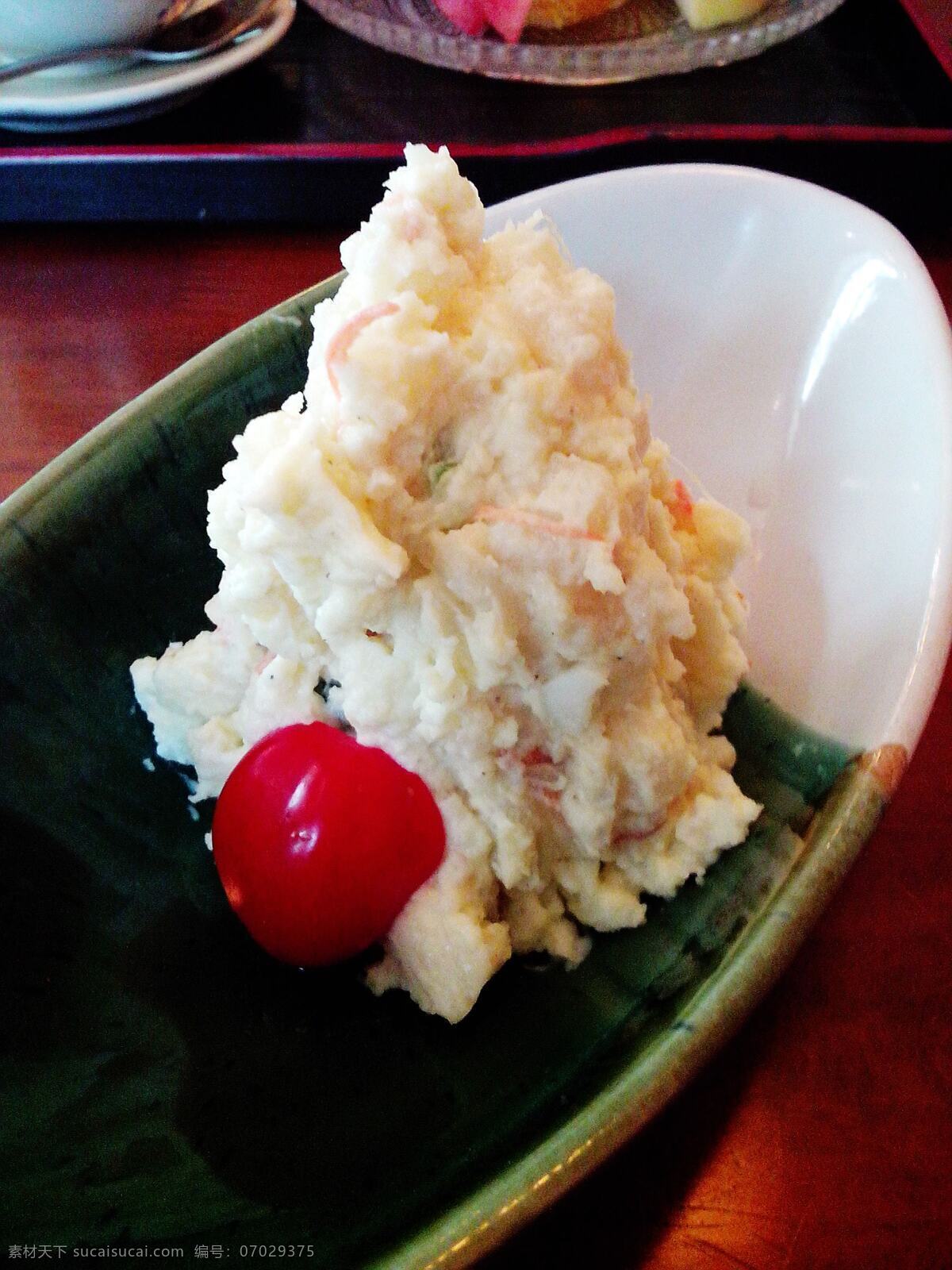 美食 土豆泥 沙拉 圣女果 盘子 日料 餐饮美食