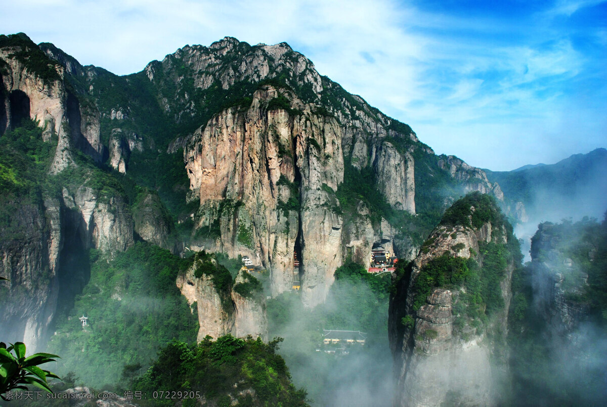 雁荡山 风景 山景 旅游 景区 名山 雁荡山风光 山峰 险峻 山岭 山林 山石 寺庙 云雾 树林 树木 清新 天空 名山风光 国内旅游 旅游摄影
