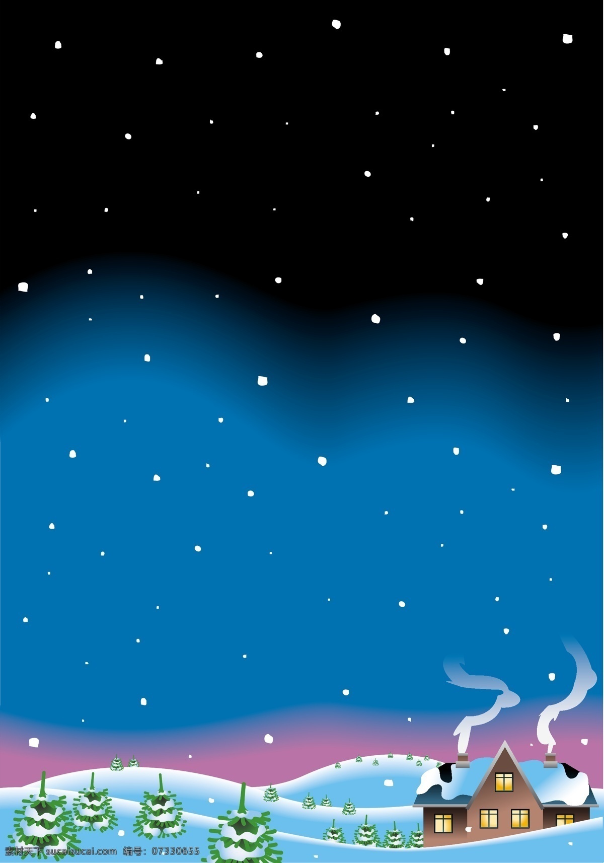 绚丽 天空 矢量图 月景 彩虹 云 星空 森林 白色