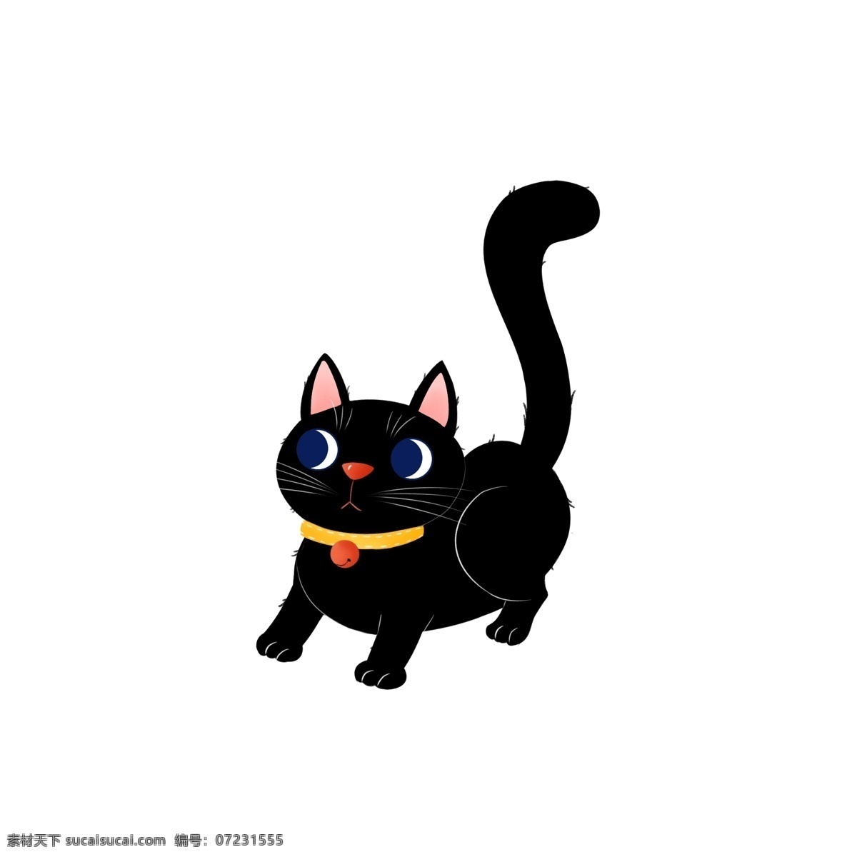 卡通 只 可爱 小 黑猫 萌宠 动物 宠物