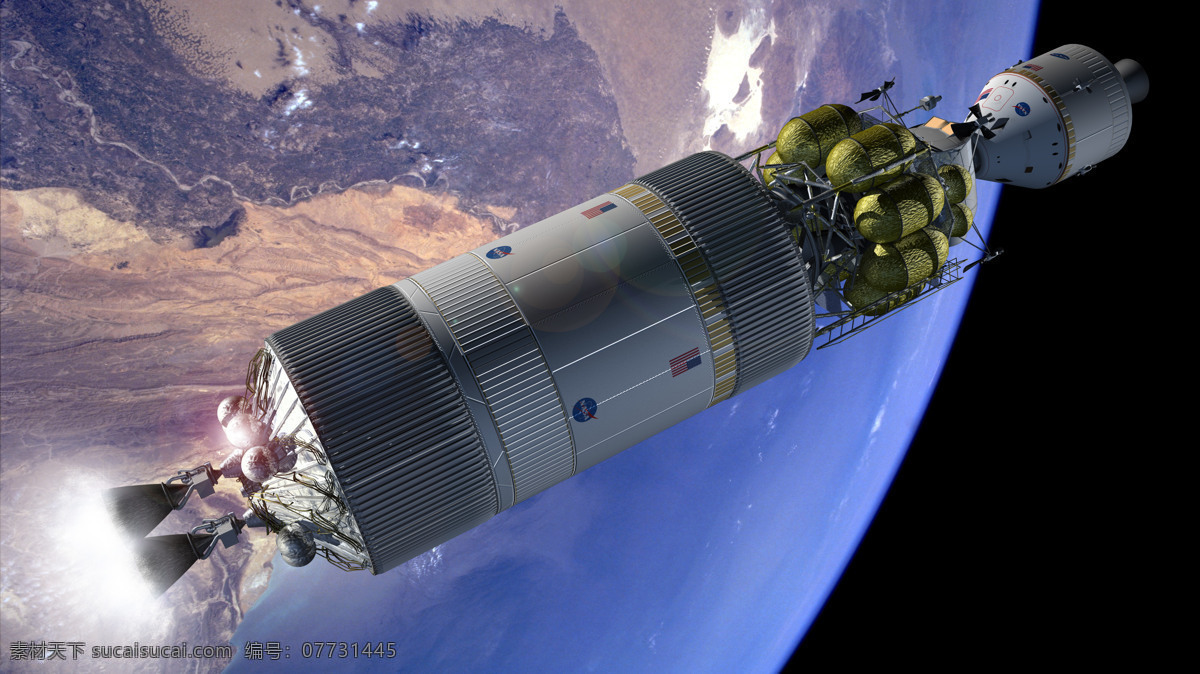 地球 火箭 科学研究 美国 太空 现代科技 宇宙 载人 航天 模拟 登月 载人航天 飞行器 登月舱 对接 大气层 浓烟 模拟登月 矢量图
