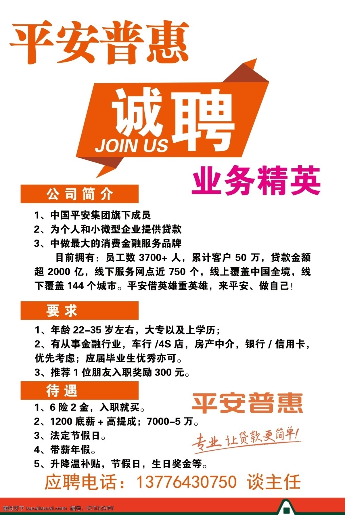 平安招聘 平安 招聘 业务 经营 展板