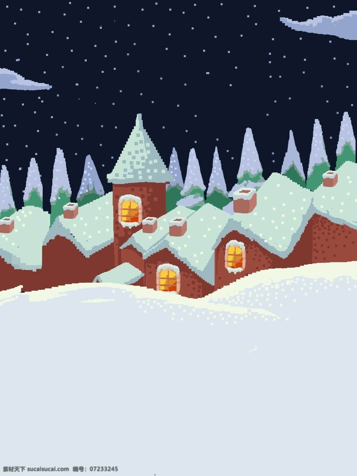 唯美 浪漫 圣诞节 雪屋 背景 星空 礼物 雪地 复古像素 圣诞节礼物 圣诞老人 圣诞节壁纸