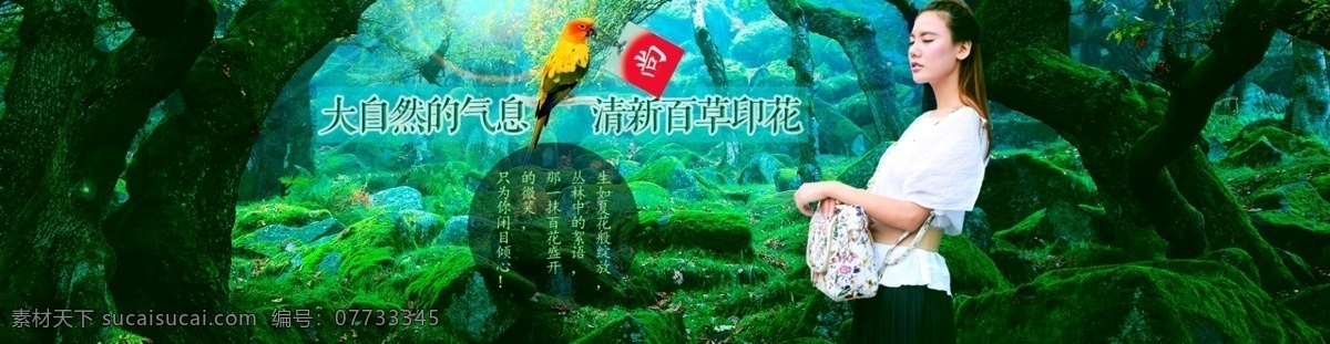 夏季女包海报 大自然 气息 丛林 物语 夏季 海报 淘宝素材 淘宝设计 淘宝模板下载 黑色
